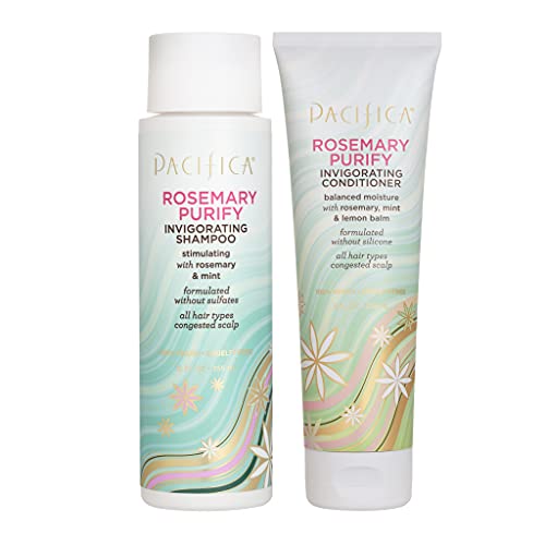 0687735150134 - PACIFICA BEAUTY ROSEMARY PURIFY INVIGORATING SHAMPOO + ROSEMARY PURIFY INVIGORATING CONDITIONER | DETOX SCALP AND HAIR FROM PRODUCT BUILDUP & EXCESS OIL | 100% VEGAN & CRUELTY | SULFATE + PARABEN FREE