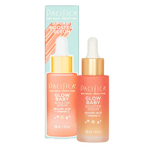 0687735303974 - PACIFICA BEAUTY, GLOW BABY BOOSTER SERUM FOR FACE, VITAMIN C AND GLYCOLIC ACID, BRIGHTENS AND SUPPORTS, FOR ALL SKIN TYPES, FRAGRANCE FREE, CLEAN SKIN CARE, VEGAN & CRUELTY FREE , 1 FL OZ