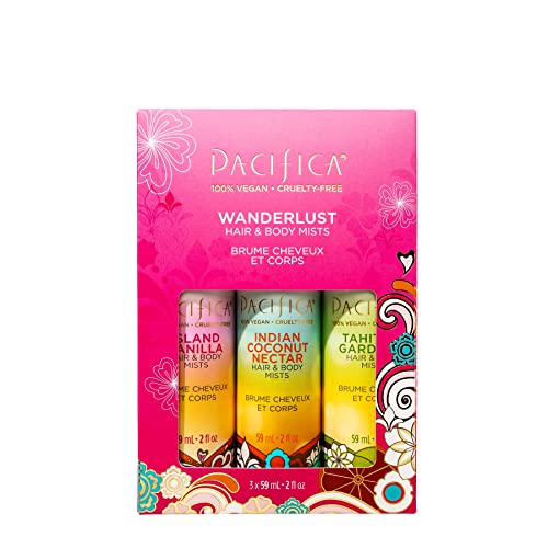 0687735305749 - PACIFICA BEAUTY | WANDERLUST HAIR PERFUME & BODY SPRAY TRIAL SET | FEATURING ISLAND VANILLA MINI | 3 SCENTS | FRAGRANCE SAMPLER GIFT SET | NATURAL + ESSENTIAL OILS | CLEAN | VEGAN + CRUELTY FREE