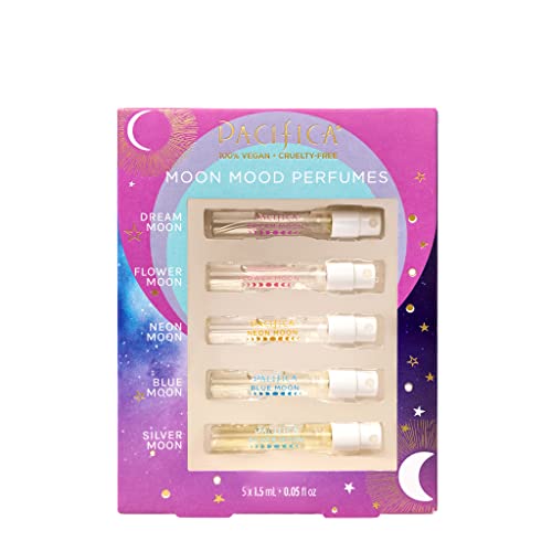 0687735305756 - PACIFICA BEAUTY | MOON MOODS SPRAY PERFUME TRIAL SET | FEATURING DREAM MOON MINI | 5 SCENTS | FRAGRANCE SAMPLER GIFT SET | NATURAL + ESSENTIAL OILS | CLEAN FRAGRANCE | VEGAN + CRUELTY FREE