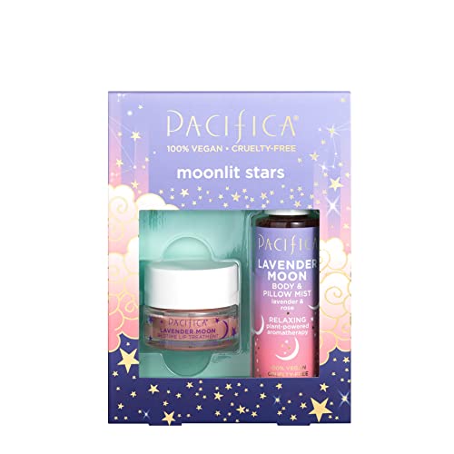 0687735501233 - PACIFICA BEAUTY, MOONLIT STARS DUO, LAVENDER PILLOW MIST, LINEN SPRAY, OVERNIGHT LIP TREATMENT, HOLIDAY GIFT SET, STOCKING STUFFER, AROMATHERAPY FOR SLEEP, CLEAN SKIN CARE, VEGAN + CRUELTY FREE