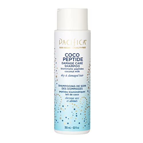 0687735641915 - PACIFICA BEAUTY, COCO PEPTIDE DAMAGE CARE SHAMPOO, DRY & DAMAGED HAIR, REPAIR DAMAGE FROM BLEACH, COLOR, CHEMICAL SERVICES, CHLORINE, & HEAT, COCONUT, VITAMIN B5, PEPTIDE, TREAT SPLIT ENDS & BREAKAGE