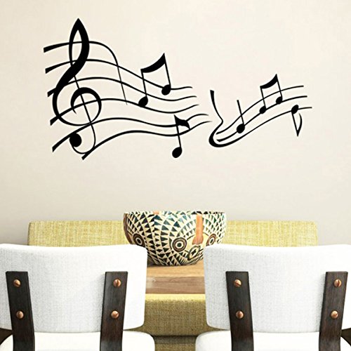 6878217639030 - ART HOME DECOR BLACK MUSIC NOTE REMOVABLE WALL STICKER DECAL WALLPAPER