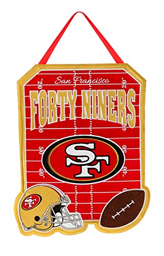 0687927736313 - NFL LICENSED SAN FRANCISCO 49ERS EMBROIDERED WARM WELCOME DOOR DECOR BANNER FLAG