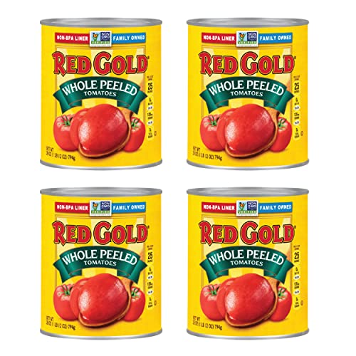 0688099529888 - RED GOLD WHOLE PEELED TOMATOES, VINE-RIPENED TOMATOES, KOSHER AND GLUTEN FREE, 28 OUNCE CAN, 4-PACK