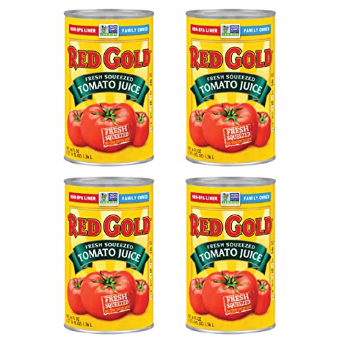 0688099529956 - RED GOLD FRESH SQUEEZED TOMATO JUICE, KOSHER AND GLUTEN FREE, 46 OUNCE CAN, 4-PACK