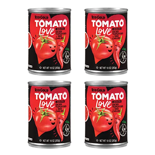 0688099530044 - RED GOLD TOMATO LOVE SRIRACHA DICED TOMATOES WITH RED CHILIES, VINE-RIPENED TOMATOES, KOSHER AND GLUTEN FREE, 10 OUNCE CAN, 4-PACK