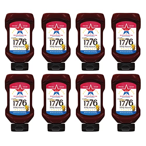 0688099530174 - RED GOLD REDNECK RIVIERA KICKIN’ HONEY 1776 BBQ SAUCE, NO HIGH FRUCTOSE CORN SYRUP, 21 OUNCE SQUEEZE BOTTLES, 8-PACK
