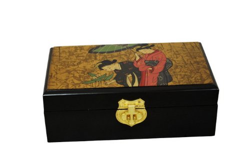 0688197425198 - ELEGANT ORIENTAL HAND PAINTING LACQUERED JEWELRY BOX