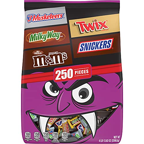 0688201028926 - SNICKERS, M&MS, TWIX, MILKY WAY & 3 MUSKETEERS MIXED CHOCOLATE BULK HALLOWEEN CANDY - 77.63OZ/250 PIECES