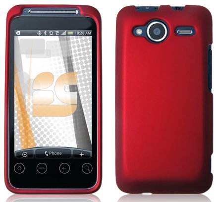 0688288392569 - RED RUBBERIZED HARD PHONE COVER FOR HTC EVO SHIFT 4G