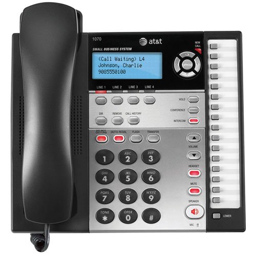 0688581004848 - ADVANCED AMERICAN TELEPHONE ATT1070 BUSINESS PHONE SYS.- W-CID-CW- 4-LINE- EXPANDABLE- BK-WE