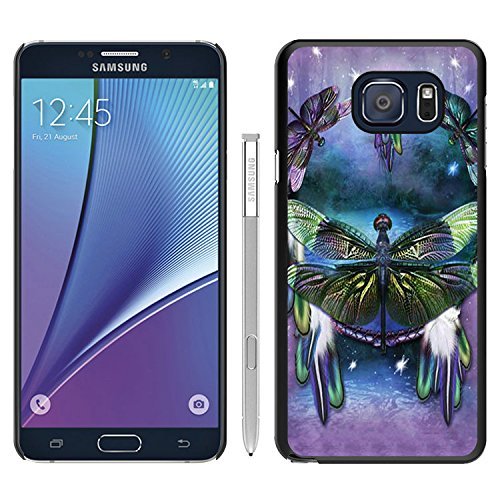 6887248463965 - DRAGONFLY ART BLACK SAMSUNG GALAXY NOTE 5 PHONE COVER