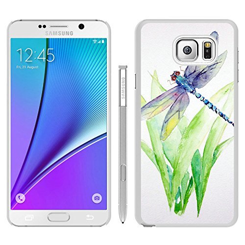 6887248464474 - BEAUTIFUL DRAGONFLY WHITE SAMSUNG GALAXY NOTE 5 PHONE COVER