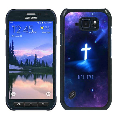 6887248705492 - CHRISTIAN CROSS WITH PURPLE BLACK FOR SAMSUNG GALAXY S6 ACTIVE PHONE CASE