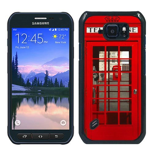 6887248705720 - CLASSIC BRITISH RED TELEPHONE BOX BLACK FOR SAMSUNG GALAXY S6 ACTIVE PHONE CASE