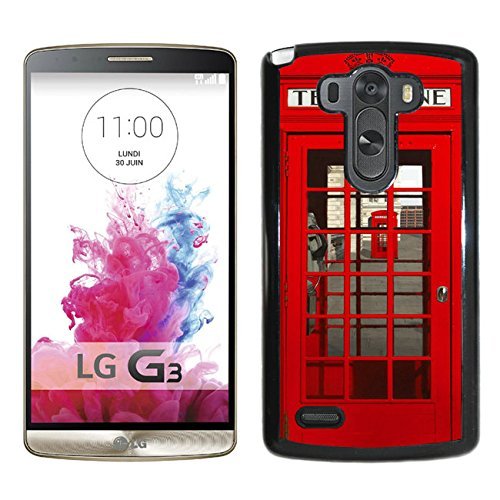 6887248760422 - CLASSIC BRITISH RED TELEPHONE BOX BLACK FOR LG G3 PHONE COVER