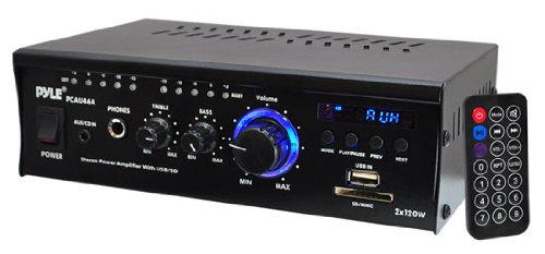 0068888743549 - PYLE HOME PCAU46A 2 X 120 WATTS MINI POWER AMPLIFIER WITH LED DISPLAY