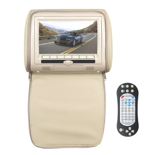 0068888756815 - PYLE PL73DTN 7-INCH WIDE SCREEN HI-RES HEADREST VIDEO DISPLAY MONITOR WITH BUILT-IN DVD PLAYER, USB /SD READERS, REMOTE CONTROL (TAN)