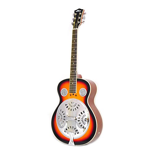 0068888760751 - PYLE PGA48BR - BLUES STEEL ELECTRIC ACOUSTIC RESONATOR GUITAR WITH BUILT IN PREAMP AND PICKUP - SUNBURST