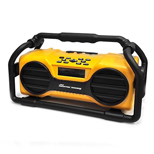 0068888761017 - PYLE INDUSTRIAL BOOMBOX BLUETOOTH STEREO SPEAKER, RUGGED WATER-RESISTANT RADIO BOOM BOX, RECHARGEABLE BATTERY, MP3/USB/SD/AUX - YELLOW