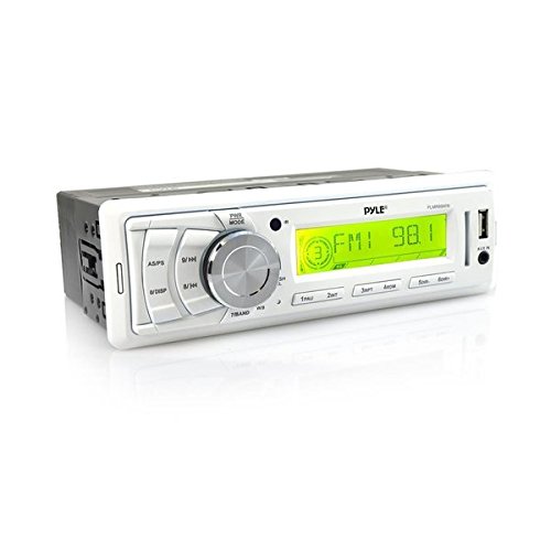0068888993661 - PYLE PLMR89WW MARINE STEREO RADIO HEADUNIT RECEIVER, AUX (3.5MM) MP3 INPUT, USB FLASH & SD CARD READERS, REMOTE CONTROL, SINGLE DIN (WHITE)
