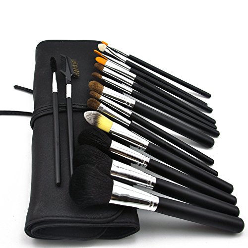6889284126729 - 15 PIECES PROFESSIONAL COSMETIC BRUSH COSMETIC BRUSH WOOL HAIR A FULL SET OF TOOLS WITH STRONG SPECIAL POWDER MAKEUP STUDIO WITH CREAM-COLORED CASE BAG