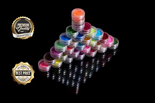 0688947779397 - PREMIUM QUALITY EYESHADOW GLITTERS AND NAIL APPLICATORS BY VOWSTER FOR SALON MAKEUP,COSMETIC GRADE GLITTER EYESHADOW LOOSE POWDER 30 COLOR,SAFE FOR SKIN,NAIL ART OR CRAFT FOR PROFESSIONAL,PERSONAL USE