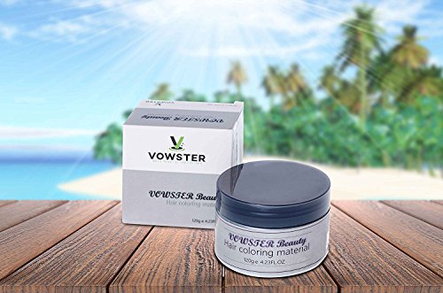 0688947779434 - LUXURY SILVER GRAY HAIR WAX POMADE FOR MEN AND WOMEN BY VOWSTER,TEMPORARY COLORING MUD GREY HAIR DYE,WASHABLE TREATMENT WITH ALL DAY HOLD. NON-GREASY,WATER BASED WITH MATTE FINISH.SUITS ALL HAIR TYPES