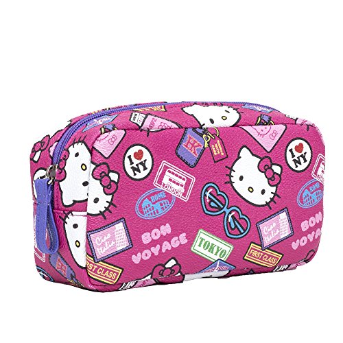 0688955712515 - OFFICIAL BRAND NEW SANRIO HELLO KITTY BON VOYAGE COSMETIC POUCH- ONE SIZE
