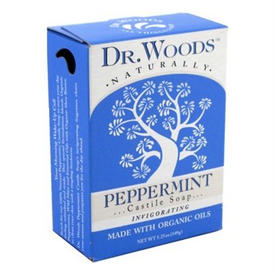 0689191560175 - DR. WOODS NATURALS BAR SOAP,OG3,PEPPERMINT, 5.25 OZ