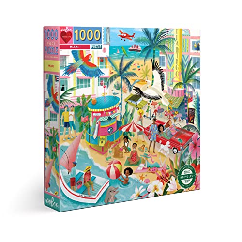 0689196512469 - EEBOO PIECE AND LOVE MIAMI 1000 PIECE ADULT SQUARE JIGSAW PUZZLE