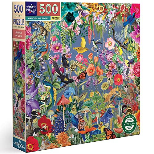 0689196513275 - EEBOO PIECE AND LOVE GARDEN OF EDEN 500 PIECE SQUARE ADULT JIGSAW PUZZLE/ AGES 14+