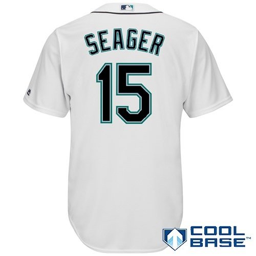 0689206269826 - MAJESTIC ATHLETIC SEATTLE MARINERS KYLE SEAGER 2015 COOL BASE HOME JERSEY LARGE