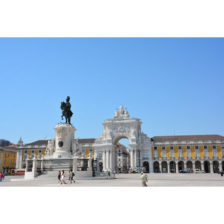 0689330875184 - LISBON SQUARE TERREIRO DO PAO PRAA DO COM-24 INCH BY 36 INCH LAMINATED POSTER WITH BRIGHT COLORS AND VIVID IMAGERY-FITS PERFECTLY IN MANY ATTRACTIVE FRAMES
