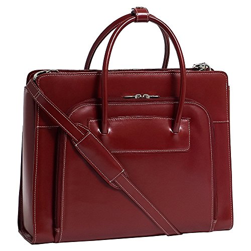 0689407710967 - MCKLEIN USA LAKE FOREST W SERIES LADIES' BRIEFCASE W/REMOVABLE SLEEVE IN RED