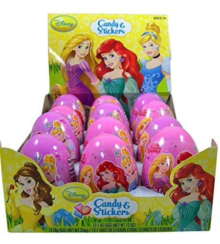 0689407881292 - DISNEY PRINCESS CANDY AND STICKER FILLED EASTER EGG, 1 OZ (CASE OF 12)