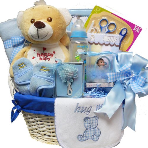 0689466107401 - ART OF APPRECIATION GIFT BASKETS SWEET BABY SPECIAL DELIVERY GIFT BASKET WITH TEDDY BEAR, BOY