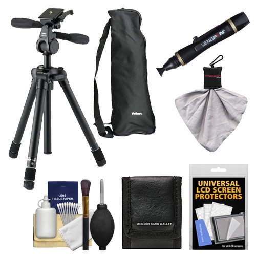 0689466374834 - VELBON ULTRA LUXI M 54.5 COMPACT TRIPOD WITH PANHEAD & CASE WITH CLEANING ACCESSORY KIT