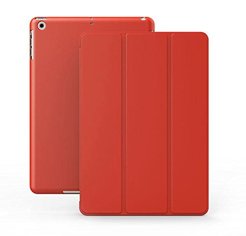 0689466579994 - KHOMO IPAD MINI / MINI 2 RETINA / MINI 3 CASE - DUAL RED SUPER SLIM COVER WITH RUBBERIZED BACK AND SMART FEATURE (BUILT-IN MAGNET FOR SLEEP / WAKE FEATURE) FOR APPLE IPAD MINI TABLET