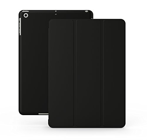 0068946662805 - IPAD AIR CASE - KHOMO DUAL SUPER SLIM BLACK COVER WITH RUBBERIZED BACK AND SMART FEATURE (BUILT-IN MAGNET FOR SLEEP / WAKE FEATURE) FOR APPLE IPAD AIR 1 TABLET