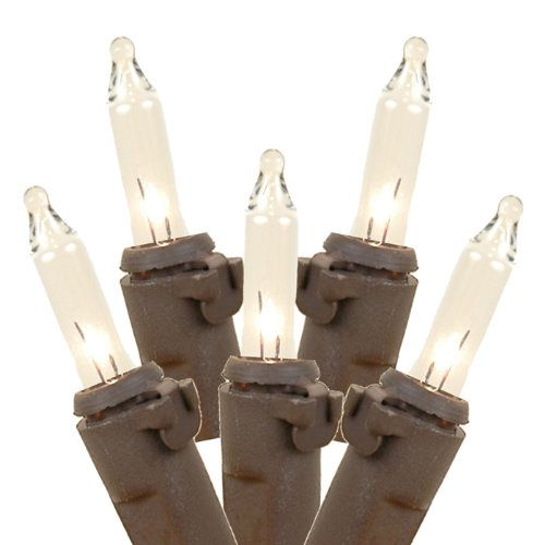 0689466645064 - NOVELTY LIGHTS, INC. CG100-BW COMMERICAL GRADE CHRISTMAS MINI LIGHT SET, CLEAR, BROWN WIRE, 100 LIGHT, 50' LONG