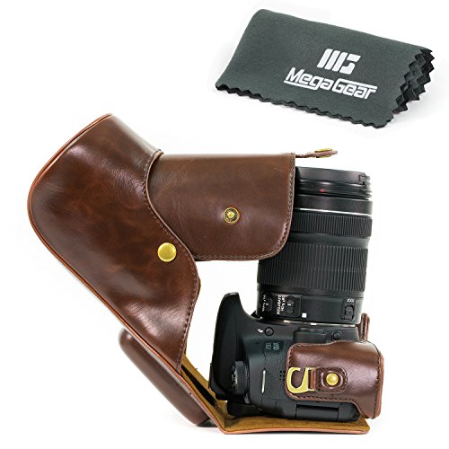 0689466844160 - MEGAGEAR EVER READY PROTECTIVE LEATHER CAMERA CASE, BAG FOR CANON EOS T6I / CANON EOS T6S CAMERA WITH 18-200 (750D, 760D) DSLR CAMERA (DARK BROWN)
