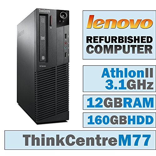 0689603183398 - LENOVO THINKCENTRE M77 SFF/ATHLON II X4 645 QUAD @ 3.10 GHZ/12GB DDR3/160GB HDD/DVD-COMBO/NO OS