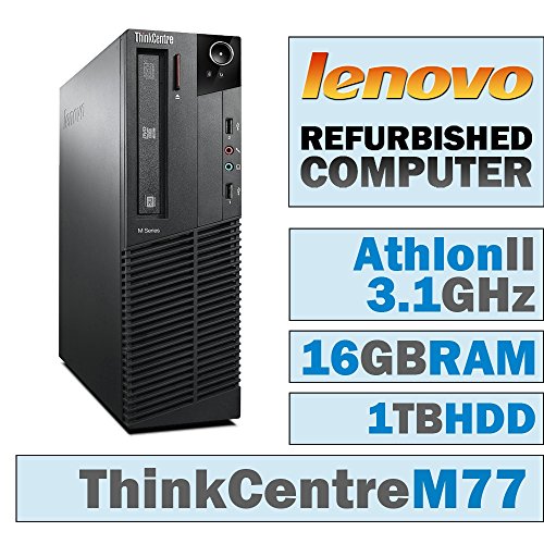 0689603183633 - LENOVO THINKCENTRE M77 SFF/ATHLON II X4 645 QUAD @ 3.10 GHZ/16GB DDR3/1TB HDD/DVD-COMBO/NO OS