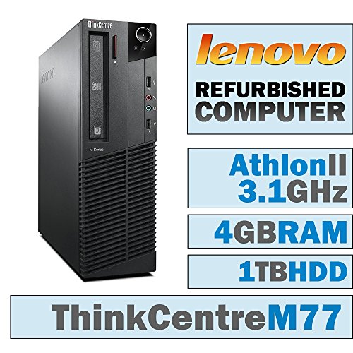 0689603183671 - LENOVO THINKCENTRE M77 SFF/ATHLON II X4 645 QUAD @ 3.10 GHZ/4GB DDR3/1TB HDD/DVD-COMBO/NO OS