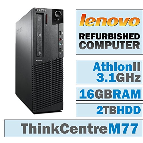 0689603184432 - LENOVO THINKCENTRE M77 SFF/ATHLON II X4 645 QUAD @ 3.10 GHZ/16GB DDR3/2TB HDD/DVD-COMBO/NO OS