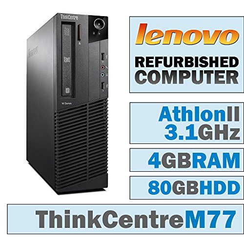 0689603185071 - LENOVO THINKCENTRE M77 SFF/ATHLON II X4 645 QUAD @ 3.10 GHZ/4GB DDR3/80GB HDD/DVD-COMBO/NO OS