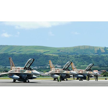 0689761429499 - LAMINATED POSTER ISRAELI AIR FORCE F-16I’S SIT ON THE AIRCRAFT PARKING RAMP AT LAJES FIELD, AZORES, PORTUGAL, ON JULY POSTER PRINT 24 X 36