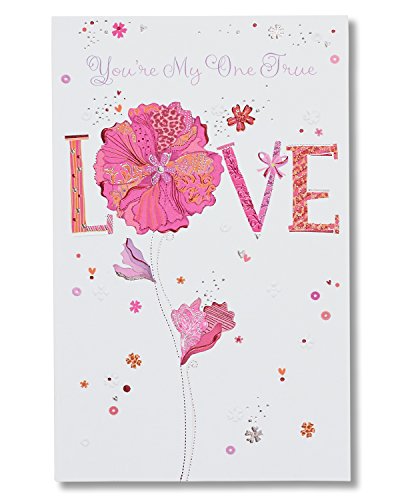 0068981638551 - MY ONE TRUE LOVE SENTIMENTAL VALENTINE'S DAY CARD WITH FOIL